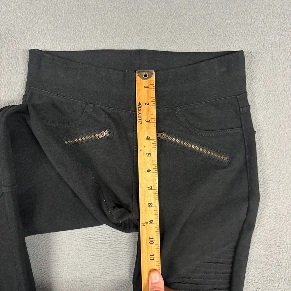 American Eagle Jeans Womens XS Black Jeggings Ribbed Knee Zipper Skinny Ankle